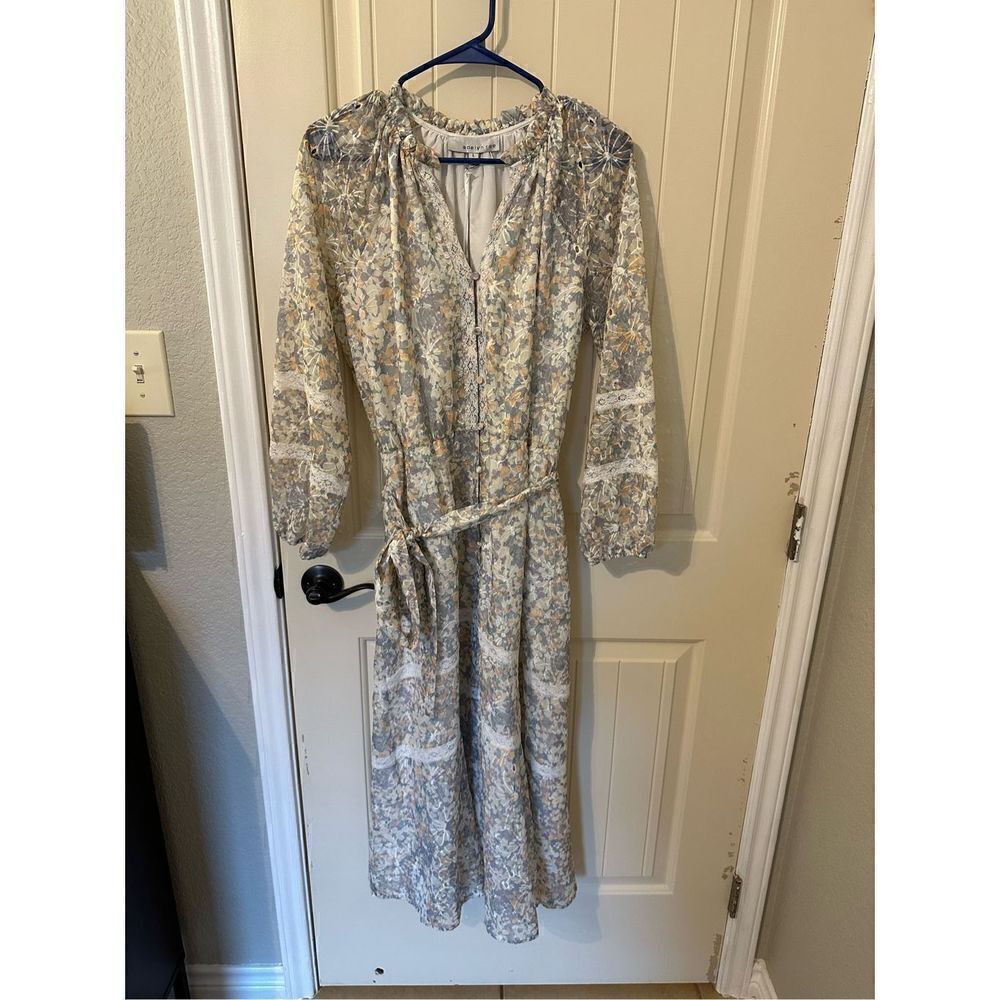 NWT Adelyn Rae Ditzy Floral Buttoned Midi Dress - Size Large - FD4000